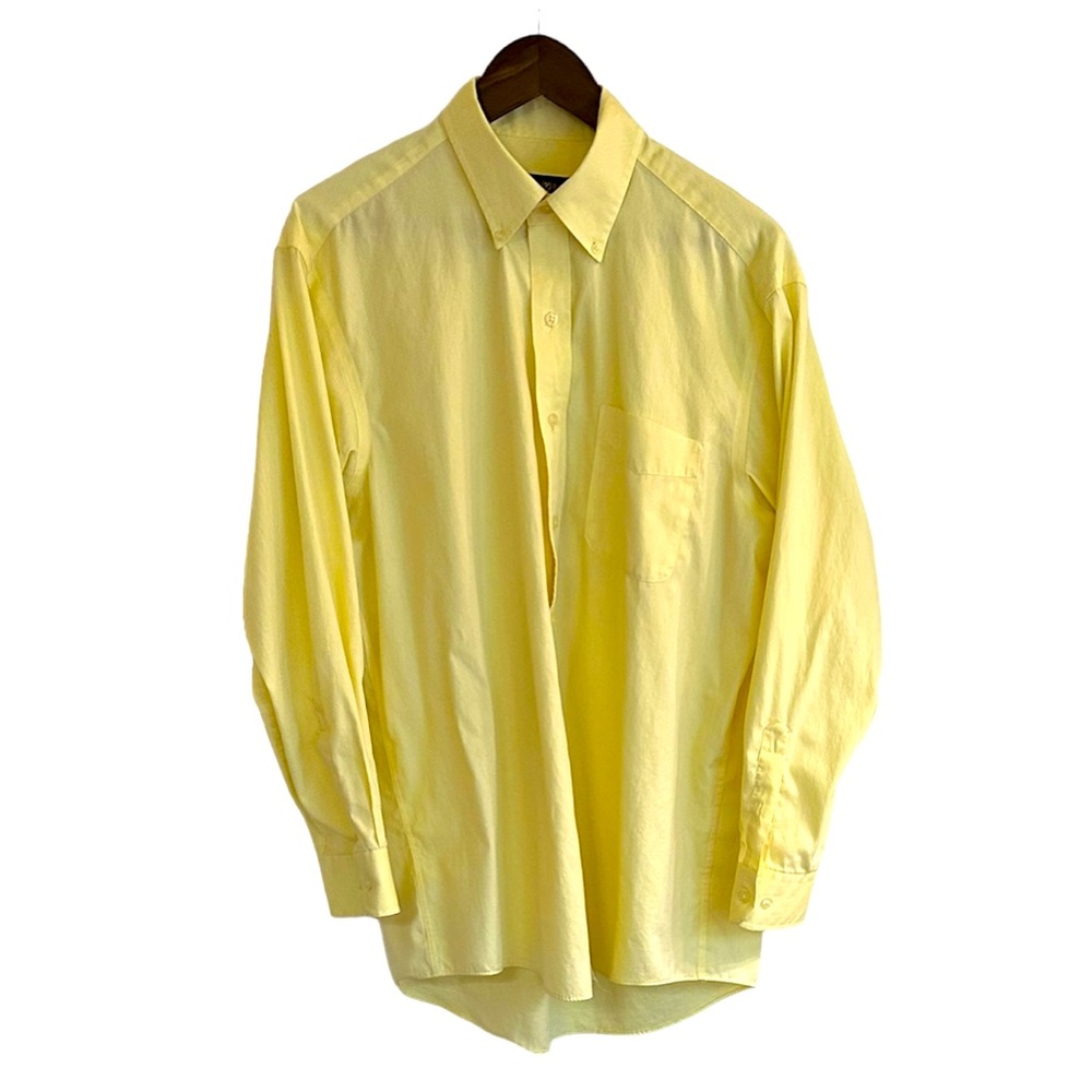 Clubroom yellow button-down dress shirt regular fit pinpoint men 16: 32/33